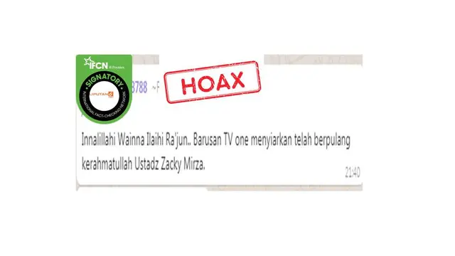 Cek Fakta uztaz Zacky Mirza