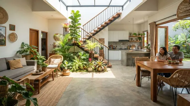 Desain Rumah Type 60 dengan Ruang Terbuka