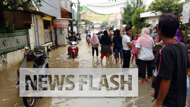 Hujan deras yang mengguyur Bogor dan sekitarnya membuat Sungai Cileungsi dan Cikeas kembali meluap.