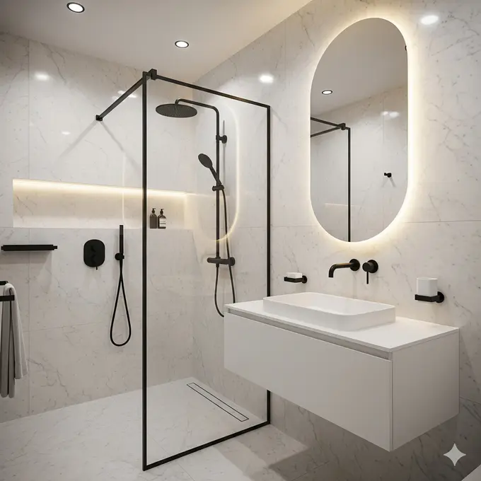 Inspirasi Rumah dengan Kamar Mandi Kecil tapi Elegan. Gemini