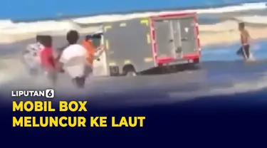 Viral Mobil Box Lupa Rem Tangan Meluncur ke Laut