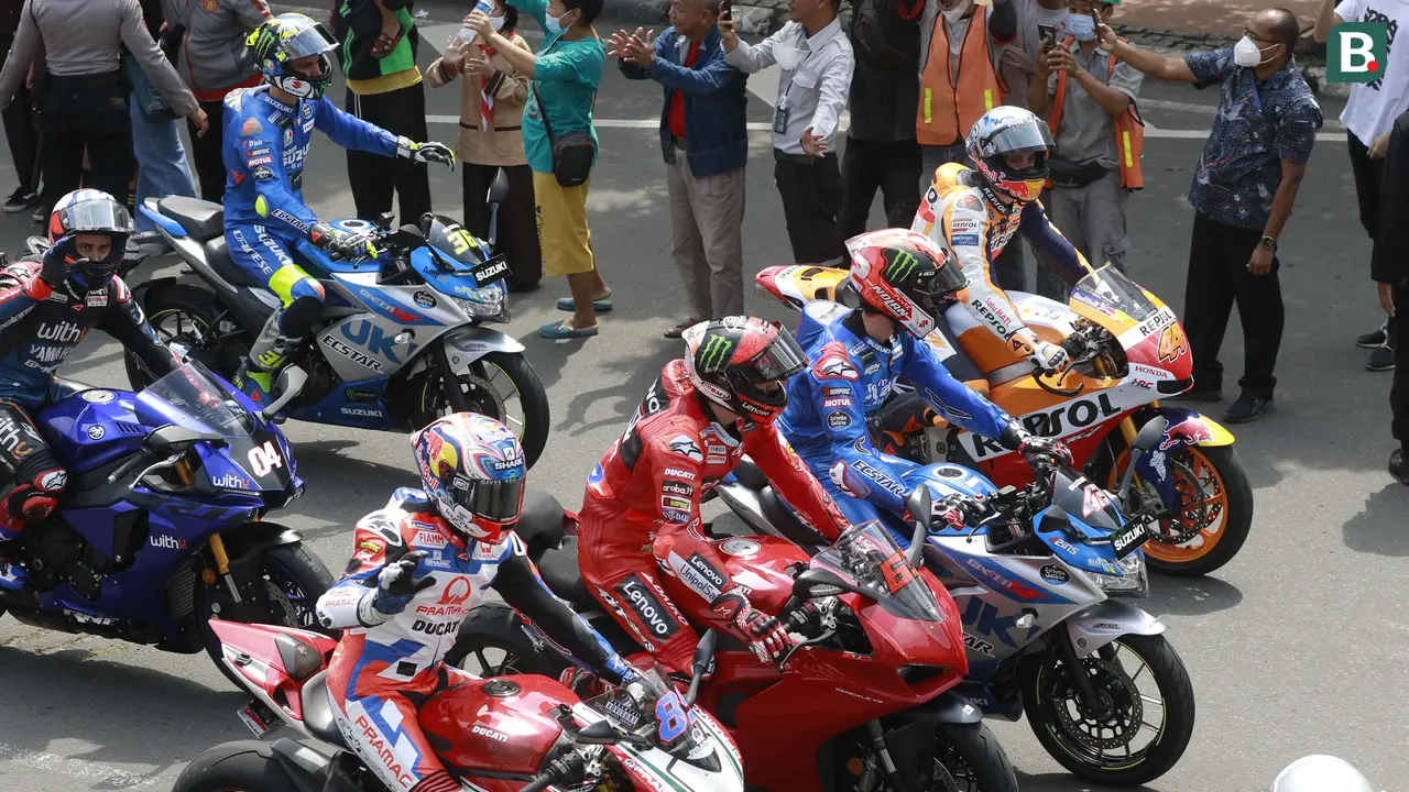 Foto: Tidak ada Yamaha di Barisan Depan, Marc Marquez Pimpin Konvoi Parade MotoGP di Jakarta