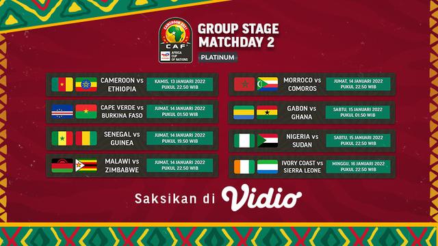 Link Live Streaming Piala Afrika 2021 Matchday 2 di Vidio, 13-16 Januari 2022