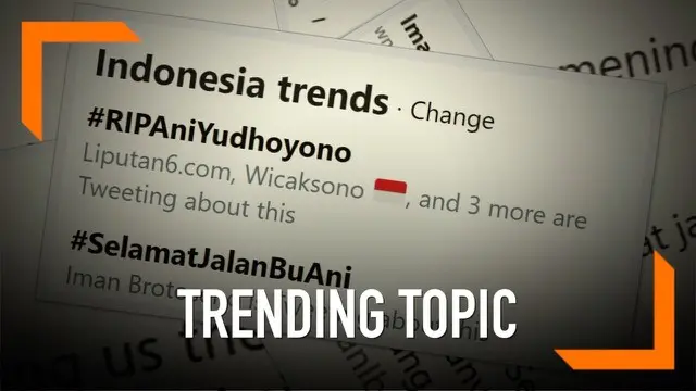 Masyarakat Indonesia dikejutkan dengan kabar berpulangnya Ani Yudhoyono. Aliran ucapan belasungkawa pun mengalir dari warganet hingga #RIPAniYudhoyono jadi trending topik.