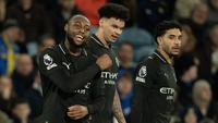 Pemain Manchester City Antoine Semenyo (kiri) bereaksi setelah mencetak gol pada laga Premier League/Liga Inggris antara Leeds vs Man City di Leeds, Inggris, Sabtu, 28 Februari 2026. (AP Photo/Ian Hodgson)