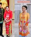 Dalam acara ini, penampilan Iriana Jokowi dan sang mantu Erina Gudono mencuri perhatian. Keduanya terlihat kompak kenakan kebaya encim berwarna cerah. [Instagram/putri_k_wardani209].