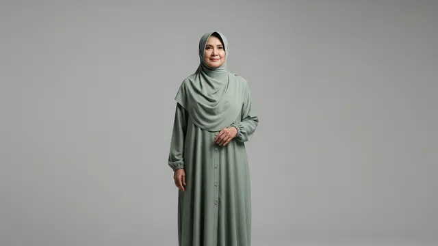 Gamis Hijau Sage yang Menenangkan