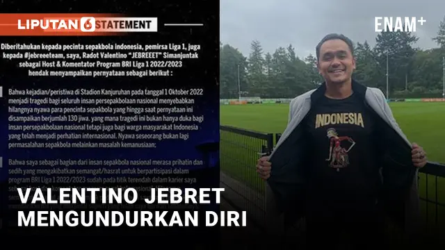 Valentino Jebret Mengundurkan Diri Usai Tragedi Kanjuruhan Malang