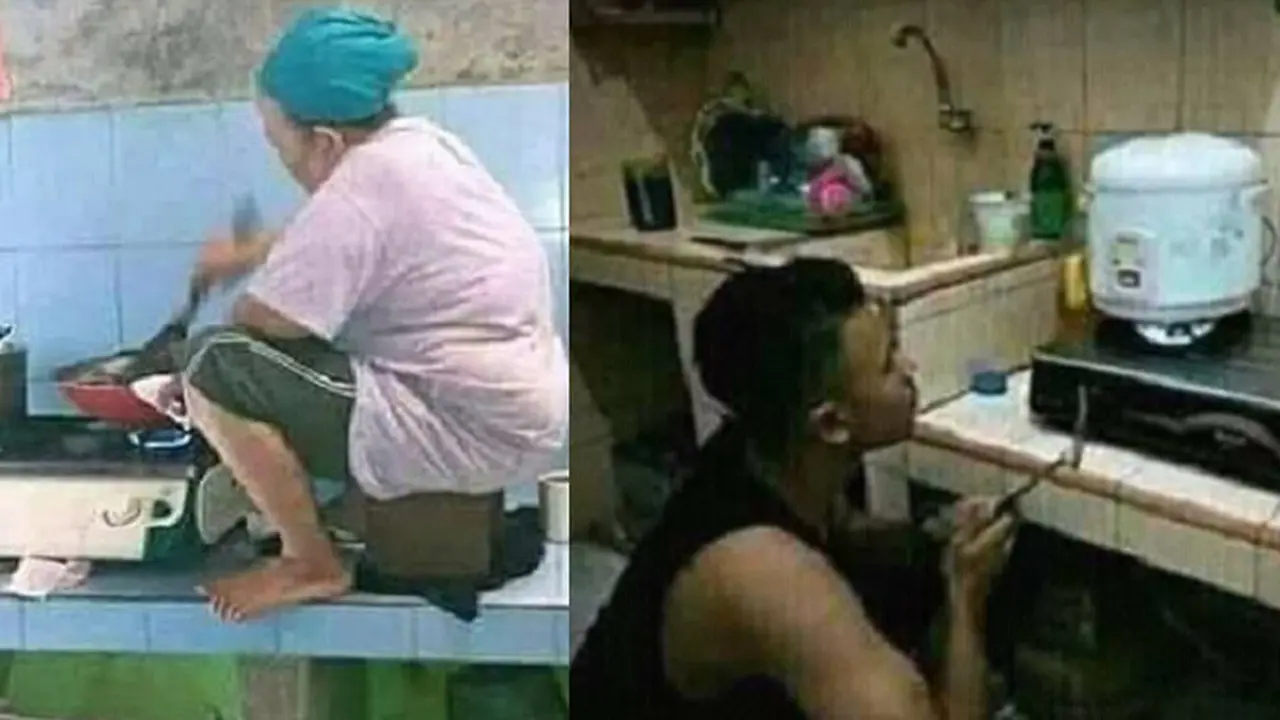 Kocak, Begini Potret Absurd Orang-Orang Saat Masak