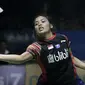 Gregoria Mariska Tunjung takluk dari Ratchanok Intanon di babak kedua pada Indonesia Open 2019 di Istora Senayan, Jakarta, Kamis (18/7/2019). (Bola.com/Peksi Cahyo)