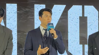 Hyun Bin saat presentasi serial Made in Korea di Hong Kong, Kamis (13/11/2025)