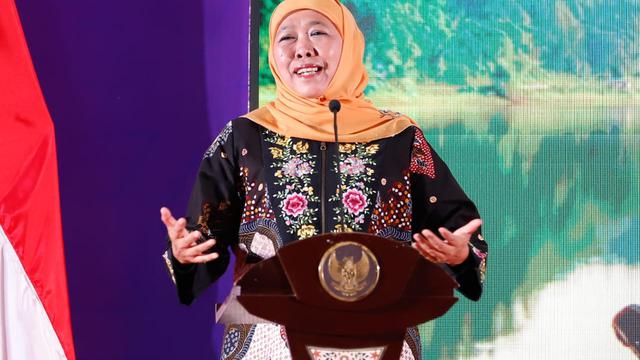 Gubernur Jatim Khofifah Indar Parawansa. (Dian Kurniawan/Liputan6.com)