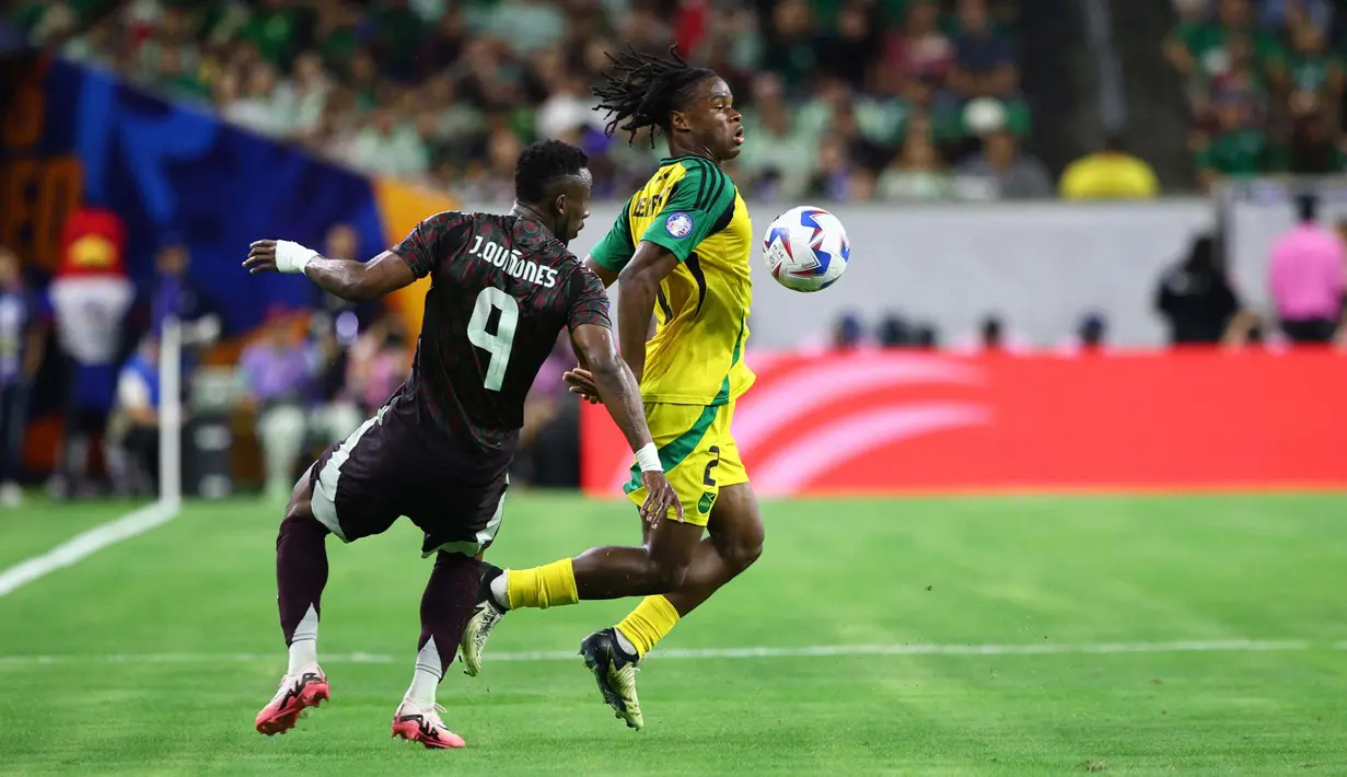 Pada laga ini, Meksiko menang tipis 1-0 atas Jamaika. (Aric Becker/AFP)