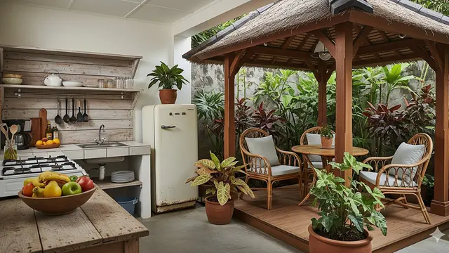 Dapur Taman Belakang Integrasi Gazebo