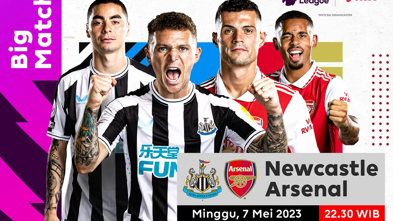Link Live Streaming Liga Inggris : Newcastle Vs Arsenal di Vidio, Minggu 7 Mei 2023