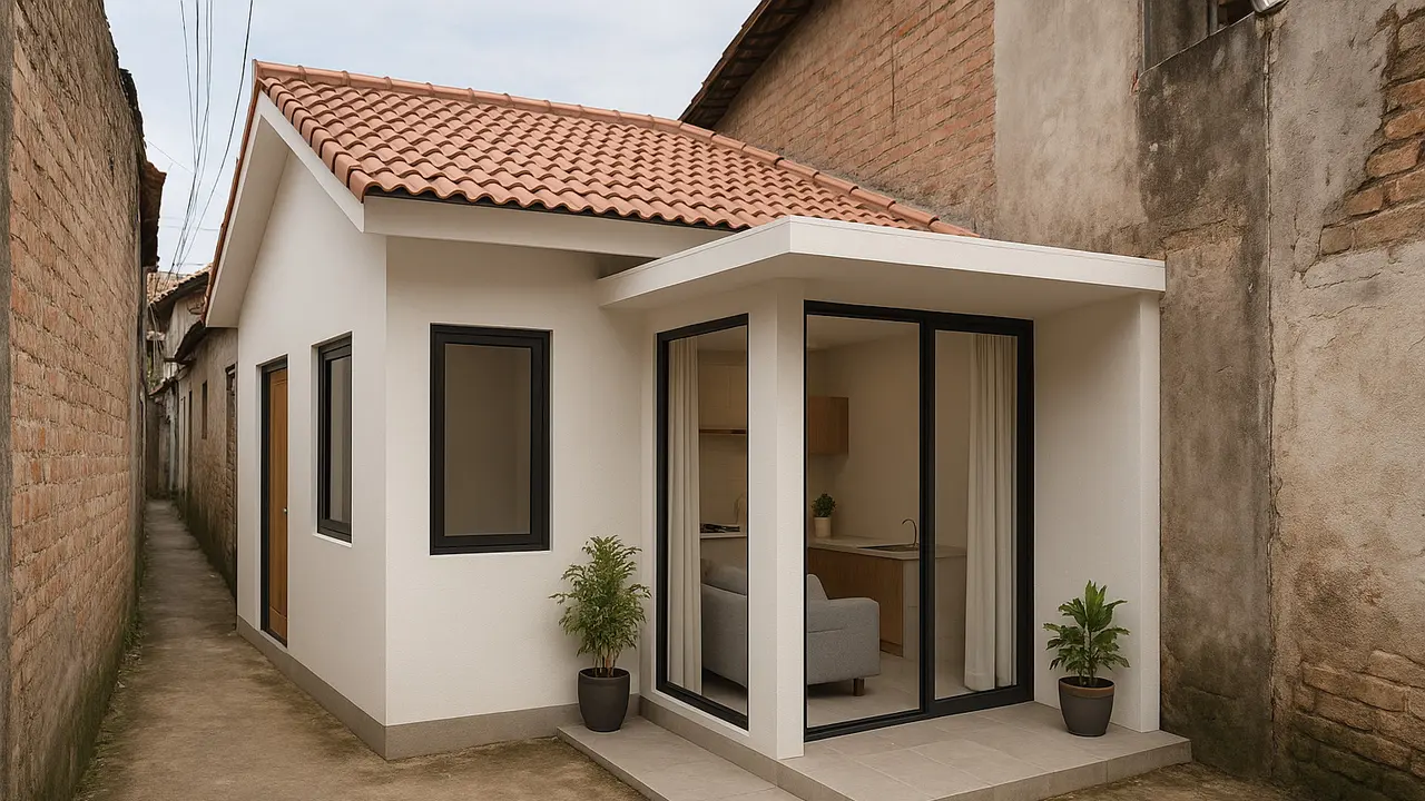 Rumah Sederhana Leter L di Gang Sempit (Foto: ChatGPT)