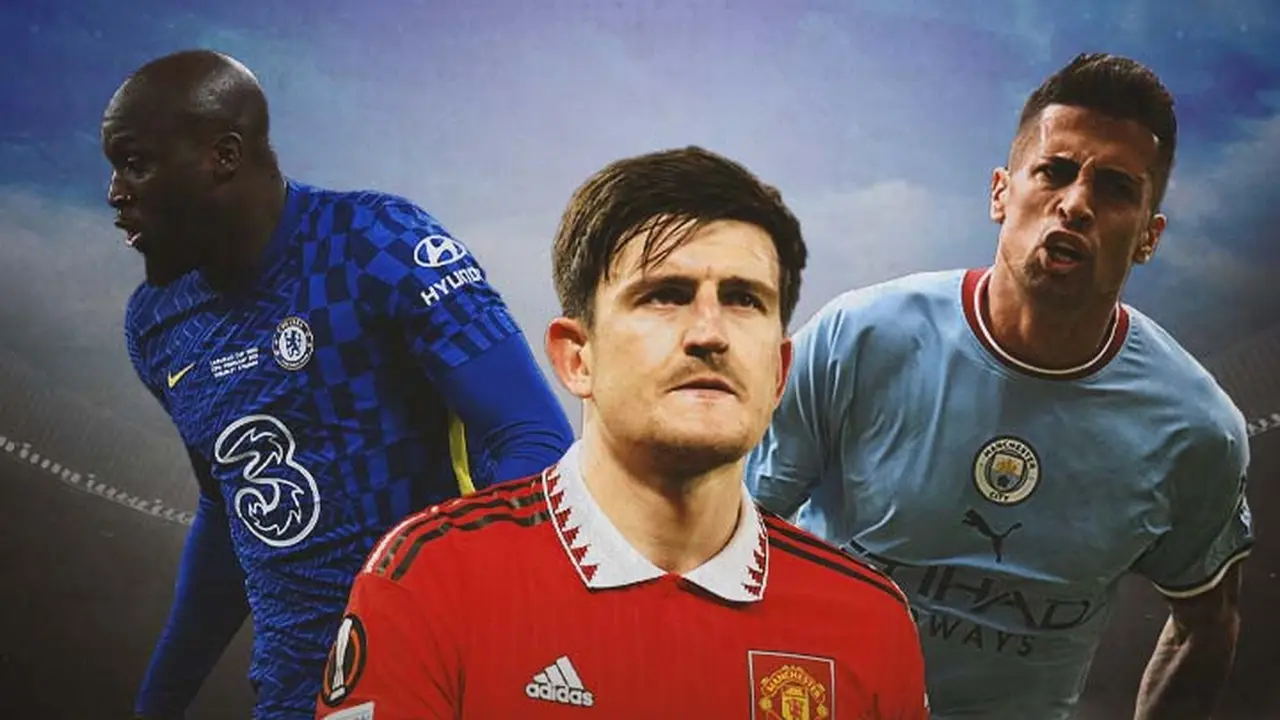 Ilustrasi - Romelu Lukaku, Harry Maguire, Joao Cancelo