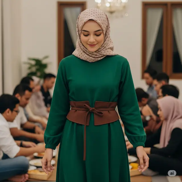 Model Baju Gamis yang Simpel Tapi Menarik. Foto: Gemini