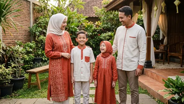 Model Seragam Keluarga Beda Warna
