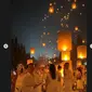 Perayaan Waisak 2024 di Candi Borobudur Ditutup dengan Festival Lampion yang Terbuat dari Bahan Ramah Lingkungan.&nbsp; foto: Instagram Story @borobudurpark