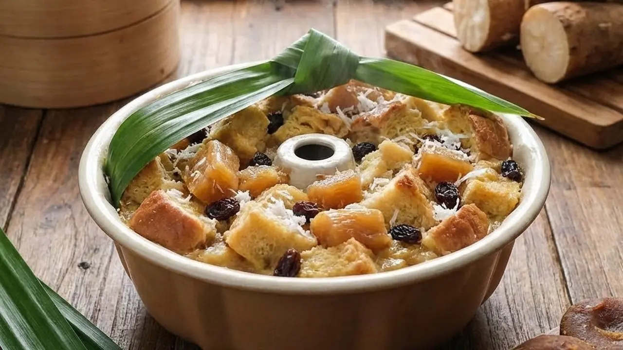 Puding Roti Telur Tape Singkong Kukus (Gemini AI)
