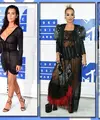 Berbagai model busana transparan ditunjukkan selebriti hollywood saat menghadiri acara penghargaan MTV VMA 2016. Selebriti berlomba menunjukkan busana terbaiknya di karpet merah. Ajang MTV VMA 2016 berlangsung Minggu (28/8) waktu Amerika.(AFP/Bintang.com)
