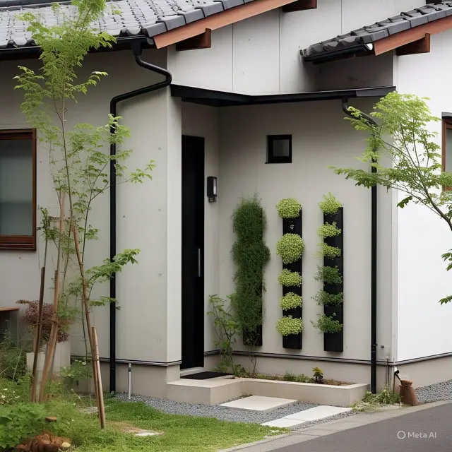 Rumah 5x7 dengan Halaman Samping Mini dan Tanaman Vertikal