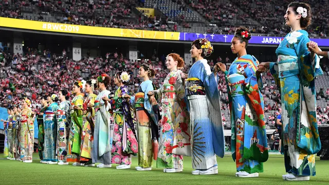 Para Wanita Berkimono Hiasi Pembukaan Rugby World Cup 2019