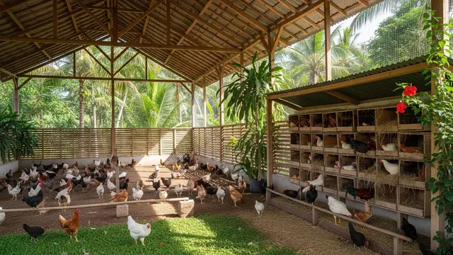 desain kandang ayam dengan zona khusus bertelur lebih nyaman