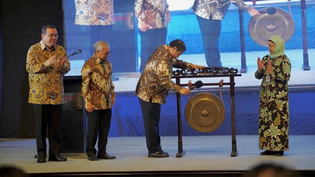 Menteri Koordinator Bidang Perekonomian Airlangga Hartarto dalam acara Musyawarah Anggota Asosiasi Emiten Indonesia (AEI) 2023 di Hotel Kempinski, Jakarta, Kamis (14/9/2023). (Dok Kemenko Perekonomian)