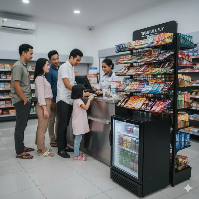 Teknik Display Barang di Warung Biar Terlihat Ramai. Gemini