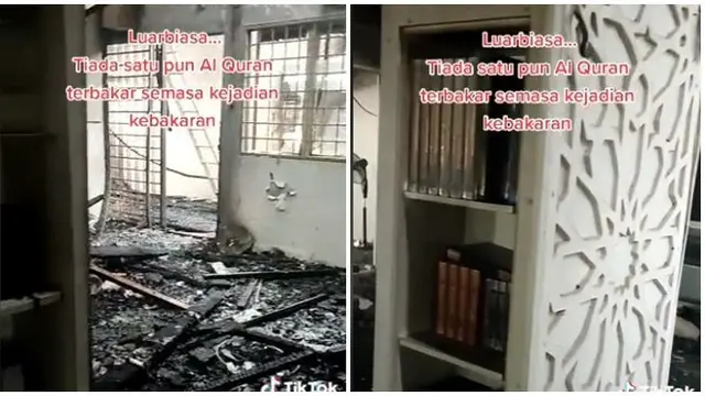 Video Rak Berisi Al-Quran Tetap Utuh di Masjid yang Terbakar Ini Jadi Sorotan