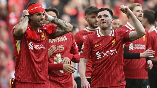 Foto: Didapuk Jadi MOTM saat Bawa Liverpool Juara, Dominik Szoboszlai Jadi Pemain Hungaria Pertama yang Memenangkan Liga Inggris