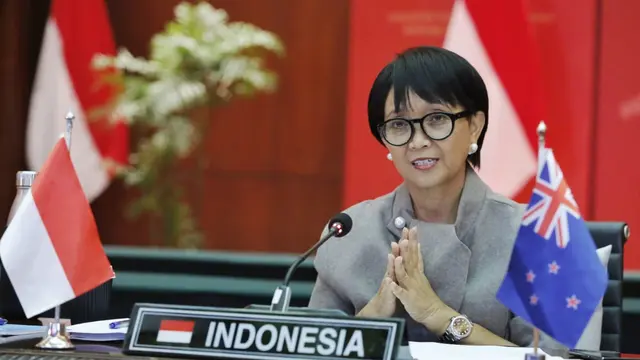 Joint Committee Meeting RI-Selandia Baru yang dihadiri oleh kedua Menteri Luar Negeri pada Rabu, 29 Juli 2020. (Dok: Kementerian Luar Negeri RI)