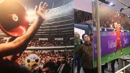 Pameran ini menampilkan rangkaian foto bersejarah momen Timnas Indonesia di berbagai ajang pertandingan dalam dua tahun terakhir. (Bola.com/M Iqbal Ichsan)