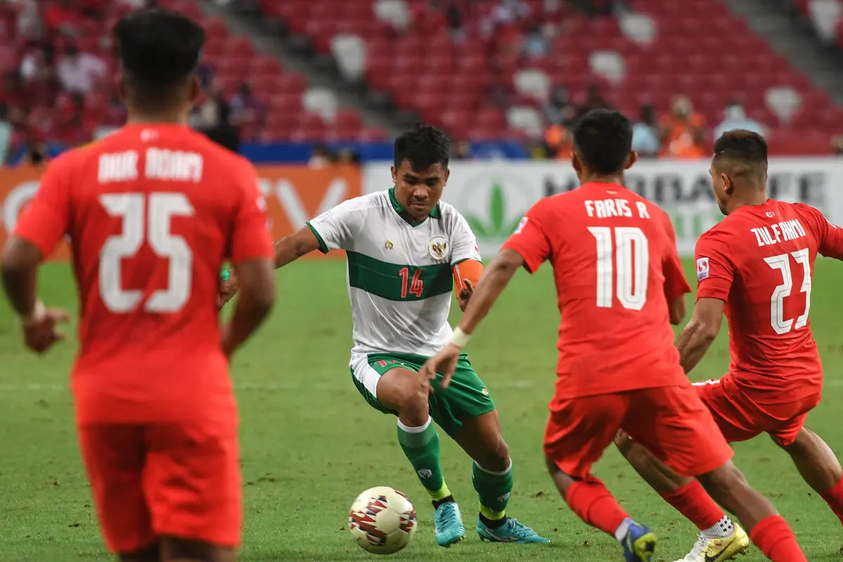 FOTO: Leg Pertama Semifinal AFF 2020, Indonesia Bermain Imbang Lawan Singapura