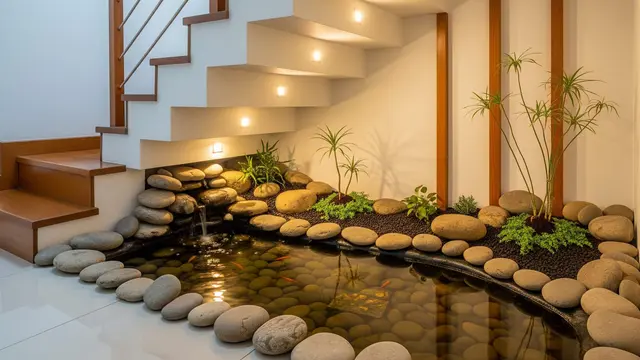 Inspirasi Kolam Ikan dalam Rumah dengan Konsep Taman Kering untuk Hunian Anda