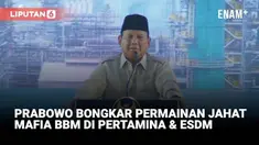 Presiden Prabowo Subianto membongkar kelakuan jahat mafia bermain di Kementerian Energi dan Sumber Daya Mineral (ESDM) dan PT Pertamina. Para mafia tersebut sampai mengatur impor dari luar negeri membuat rakyat rugi dan menderita.