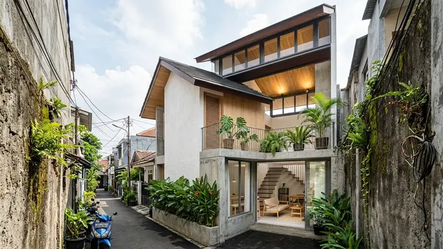 Ide Desain Rumah dengan Lahan Sempit (AI Generated)