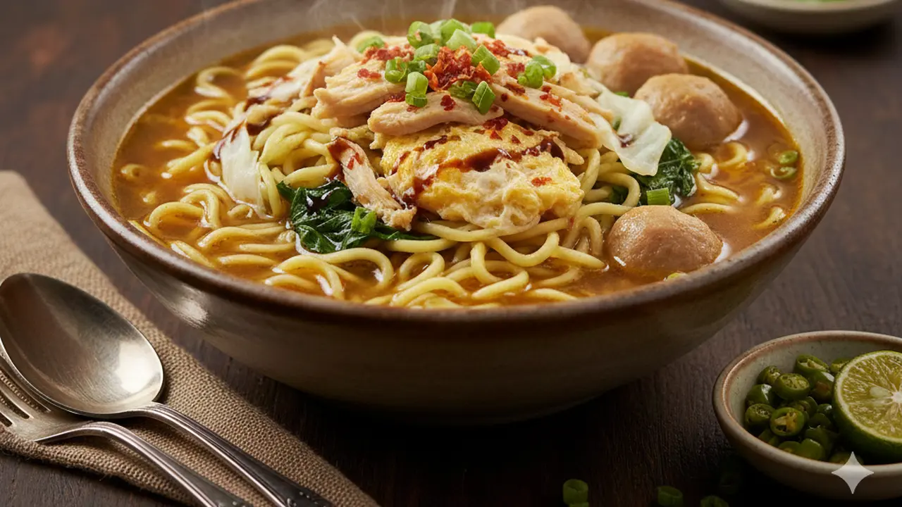 Resep mie tek tek kuah Jawa (Foto: Gemini AI)