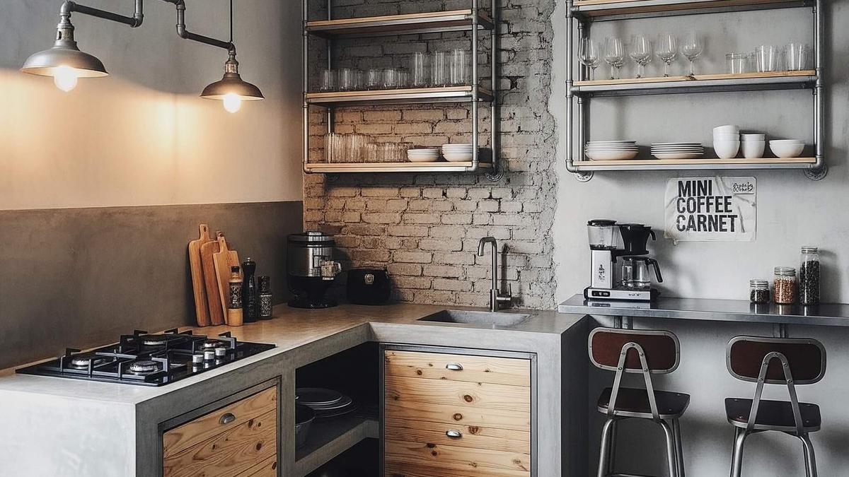 5 Desain Dapur Rumah Type 21 Ukuran 1,8x2 Meter dengan Bar Mini &amp; Coffee Corner, Lengkap dengan Biaya