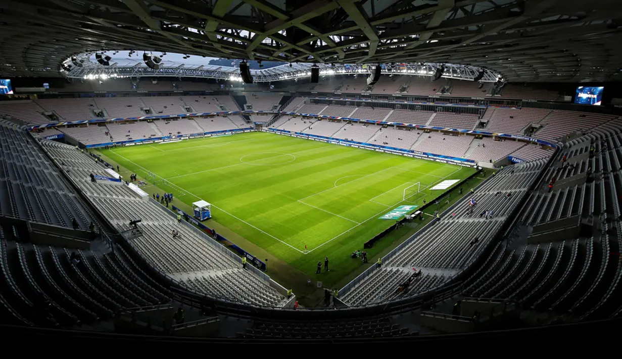 Stade de Nice di bangun tahun 2013 dengan kapasitas 35.624 penonton. Rekor penonton yang hadir adalah 34.450 saat pertandingan pembuka antara Nice melawan Valenciennes tahun 2013. (EPA/Sebastien Nogier)