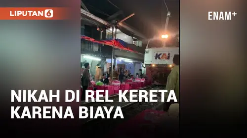 VIDEO: Terbentur Biaya, Acara Pernikahan Digelar di Rel Kereta Api