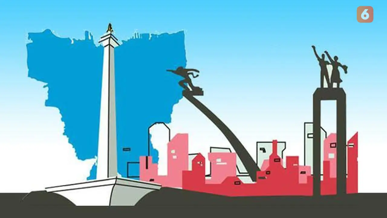 Ilustrasi Potret Bundaran Hi dan Monumen Nasional