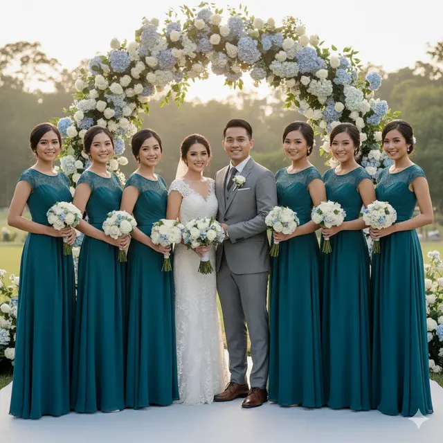 Model Baju Bridesmaid Emerald Blue
