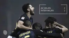 AC Milan harus puas berbagi angka dengan Inter Milan usai diimbangi 2-2