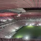 Gambar yang dirilis pada 20 November 2019 memperlihatkan Stadion Al Bayt yang menjadi venue Piala Dunia 2022 sedang dalam pembangunan di utara kota Al Khor. Piala Dunia 2022 Qatar rencananya akan dimulai pada 21 November hingga 18 Desember. (Qatar&rsquo;s Supreme Committee for Delivery and Legacy/AFP)