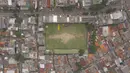Suasana Stadion VIJ Petojo M.H Thamrin yang terletak di Jakarta, Minggu (17/2). Stadion dengan kapasitas 500 penonton ini merupakan cikal bakal dari kandang Persija Jakarta. (Bola.com/Muhammad Husni)