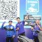 Valentino Rossi saat menghadiri peluncuran aplikasi Y-Connect (Yamaha Motorcycle Connect) pada All New Nmax 155 Connected/ABS di Jakarta, Selasa (4/2/2020).