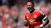 5. Memphis Depay - Penyerang berusia 26 tahun ini pernah berseragam Manchester United selama dua musim. Namun sayang, Memphis Depay dianggap tidak memenuhi ekspetasi Manchester United dan dilepas ke Lyon pada 2017. (AFP/Oli Scarff)